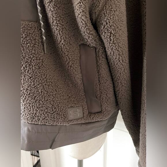 NWT Under Armour Cozy Sporty Legacy Sherpa Full Zip Gray Jacket Size Large - Picture 5 of 8